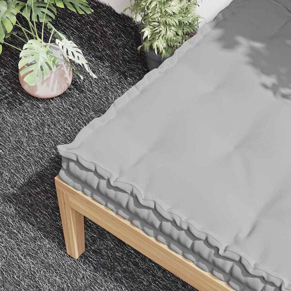 vidaXL Almofad&atilde;o p/ m&oacute;veis de paletes algod&atilde;o 120x80x10 cm cinzento