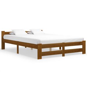 vidaXL Estrutura de cama 120x200 cm madeira pinho maci&ccedil;o castanho mel