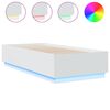vidaXL Estrutura cama c/ luzes LED 90x200 cm derivados madeira branco