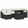 vidaXL Conjunto de Sof&aacute; de Jardim 7 unid. Preto vime PE