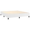 vidaXL Cama box spring c/colch&atilde;o/LED 180x200cm couro artificial branco