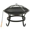 vidaXL Braseira e barbecue 2-em-1 com ati&ccedil;ador 56x56x49 cm a&ccedil;o