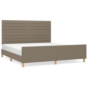 vidaXL Cama sem colch&atilde;o 160x200 cm tecido castanho-acinzentado