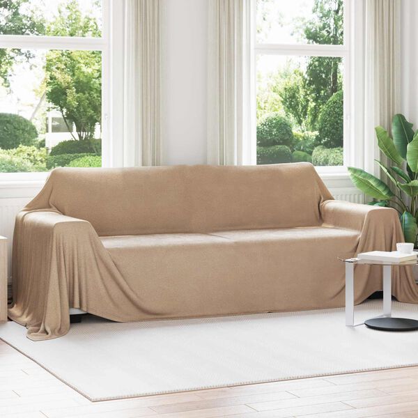 vidaXL Cobertor Camelo 350 x 270 cm L&atilde;