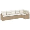 vidaXL Conjunto de Sof&aacute; de Jardim 6 unid. Bege e Branco vime PE