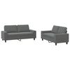 vidaXL 2 pcs conjunto de sof&aacute;s tecido cinzento-escuro