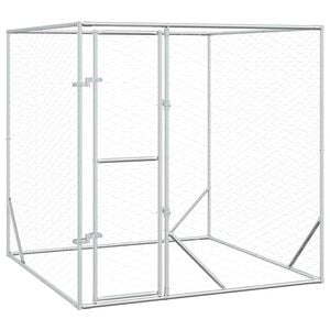 vidaXL Canil de exterior 2x2x2 m a&ccedil;o galvanizado prateado