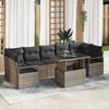 vidaXL Conjunto de Sof&aacute; de Jardim 8 pcs Cinzeto Rattan Sint&eacute;tico