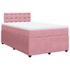 vidaXL Cama boxspring com colch&atilde;o 120x200 cm veludo rosa