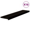 vidaXL Tapetes de escada 16 pcs 110x25x2 cm carvalho castanho-preto