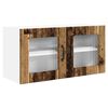 vidaXL Arm&aacute;rio de Vidro de Parede PORTO Madeira antiga 80 x 31 x 40 cm