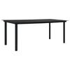 vidaXL Mesa de jantar para jardim 190x90x74 cm a&ccedil;o e vidro preto