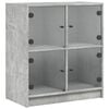 vidaXL Arm&aacute;rio de apoio c/ portas de vidro 68x37x75,5 cm cinza cimento