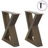 vidaXL P&eacute;s para mesa de centro 2 pe&ccedil;as a&ccedil;o natural 30x(30-31,3) cm a&ccedil;o
