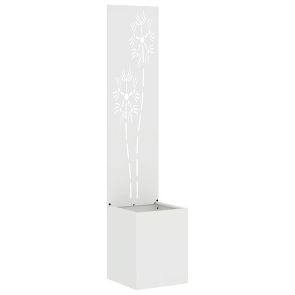 vidaXL Tela de Privacidade para Jardim Floral Branco 32 x 150 cm