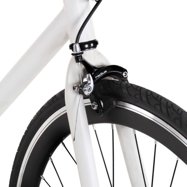 vidaXL Bicicleta de mudan&ccedil;as fixas 700c 51 cm branco e preto