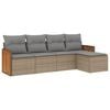 vidaXL 5 pcs conjunto de sof&aacute;s p/ jardim com almofad&otilde;es vime PE bege