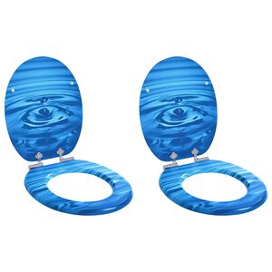 vidaXL Assentos sanita tampas fecho suave 2 pcs MDF design gotas &aacute;gua