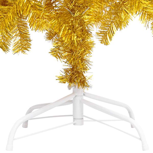 vidaXL &Aacute;rvore Natal artificial pr&eacute;-iluminada c/bolas 150cm PET dourado