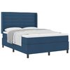 vidaXL Cama Box com colch&atilde;o com cabeceira Azul 140 x 190 cm tecido
