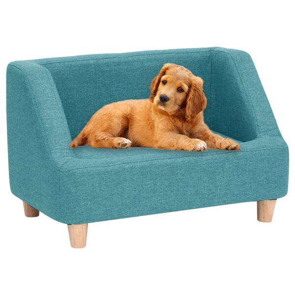 vidaXL Sof&aacute; para c&atilde;es 60x37x39 cm linho turquesa