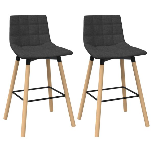 vidaXL Bancos de bar 2 pcs tecido cinzento-escuro