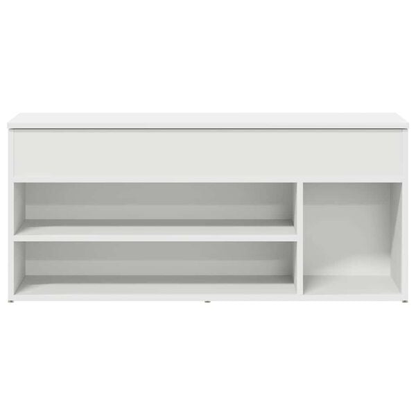 vidaXL Banco sapateira 102x30,5x45 cm derivados de madeira branco