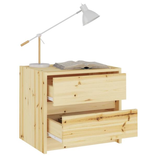 vidaXL Mesas de cabeceira 2pcs 40x30,5x35,5 cm madeira de abeto maci&ccedil;a