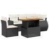 vidaXL 6 pcs conjunto sof&aacute;s de jardim c/ almofad&otilde;es vime PE preto