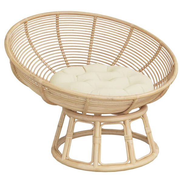 vidaXL Almofad&atilde;o redondo &Oslash; 60 x11 cm tecido oxford branco nata