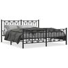 vidaXL Estrutura de cama com cabeceira e p&eacute;s 183x213 cm metal preto