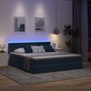 vidaXL Cama com arruma&ccedil;&atilde;o e LED Azul Escuro 160 x 200 cm Veludo