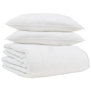 vidaXL Edredom de Inverno com travesseiro 3 pcs Branco Pena de ganso