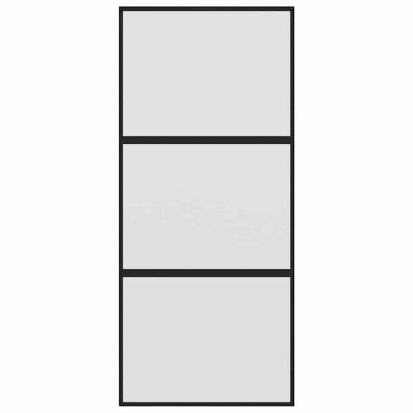vidaXL Porta deslizante 90x205 cm vidro temperado e alum&iacute;nio preto