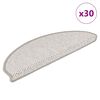 vidaXL Tapetes escada adesivos aspeto sisal 30 pcs 65x21x4cm platina