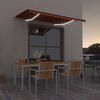 vidaXL Toldo retr&aacute;til manual com LED 300x250 cm laranja e castanho