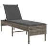 vidaXL Espregui&ccedil;adeira com almofad&atilde;o 55x200x44cm vime PE cinzento