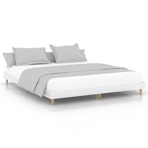 vidaXL Estrutura de cama 200x200 cm derivados madeira branco brilhante