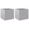 vidaXL Vasos/floreiras 2 pcs 49x47x46 cm a&ccedil;o galvanizado prateado