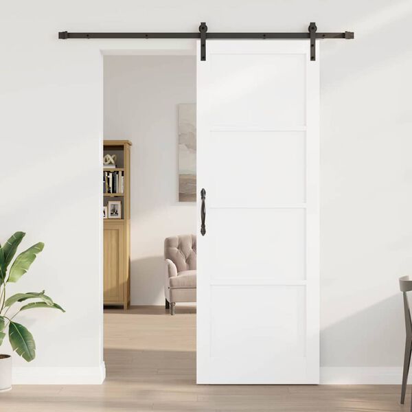 vidaXL Porta Deslizante Branco e Preto 83 x 232 cm