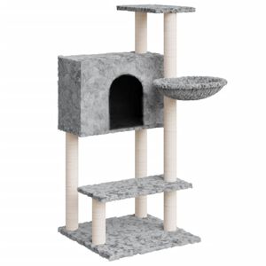 vidaXL &Aacute;rvore para gatos c/ arranhadores sisal 108,5 cm cinza-claro