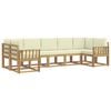 vidaXL Conjunto de Sof&aacute;s para Exterior 7 pcs Branco e Creme