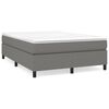 vidaXL Cama com molas/colch&atilde;o 140x190 cm tecido cinzento-escuro
