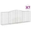 vidaXL Cestos gabi&atilde;o arqueados 7pcs 400x50x140/160cm ferro galvanizado