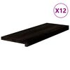 vidaXL Tapetes de escada 12 pcs 70x30x2 cm carvalho castanho-preto