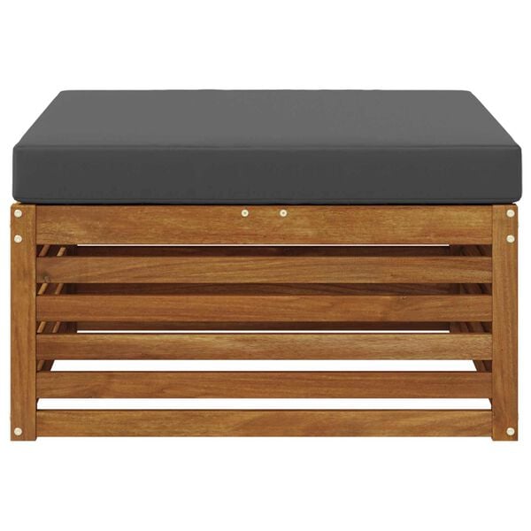 vidaXL Pufe para Exterior Madeira S&oacute;lida de Ac&aacute;cia Natural