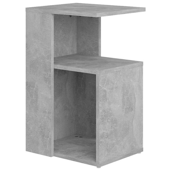 vidaXL Mesa de apoio 36x30x56 cm contraplacado cinzento cimento