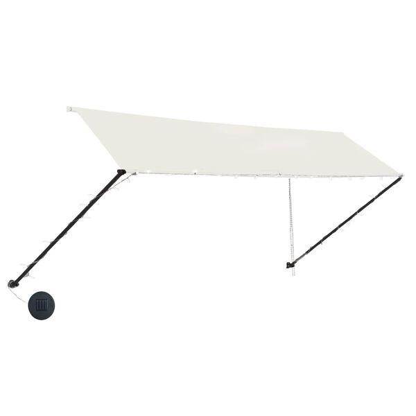 vidaXL Toldo retr&aacute;til com LED 350x150 cm creme