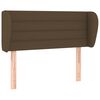 vidaXL Cabeceira de cama c/ abas tecido 83x23x78/88cm castanho-escuro