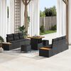vidaXL Conjunto de Sof&aacute; de Jardim 9 pcs Preto Rattan Sint&eacute;tico
